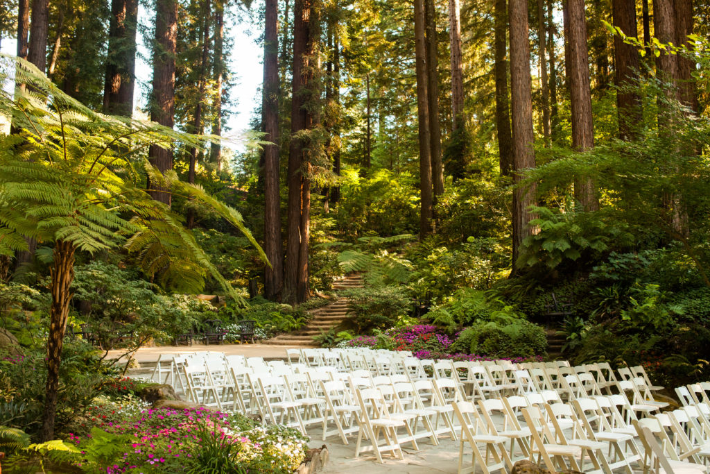 Outdoor ceremony at the Nestldown Chapel in the Bay Area