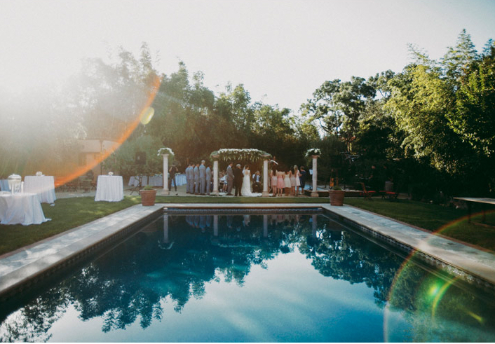 Private estate wedding with pool