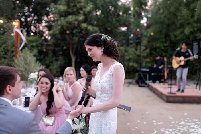 bride serenading groom