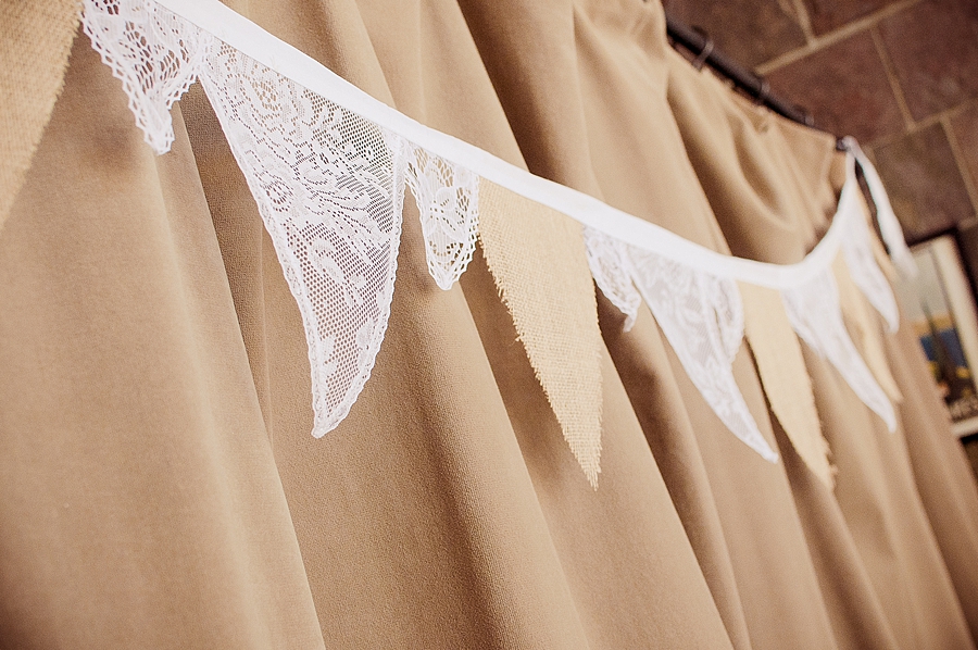 lace and burlap bunting