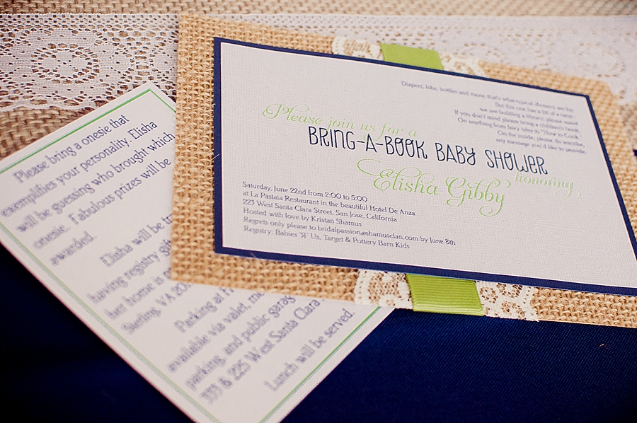 book themed baby shower invitation