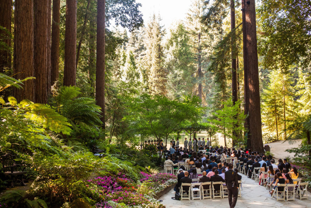 Nestldown wedding ceremony venue in Redwood forest